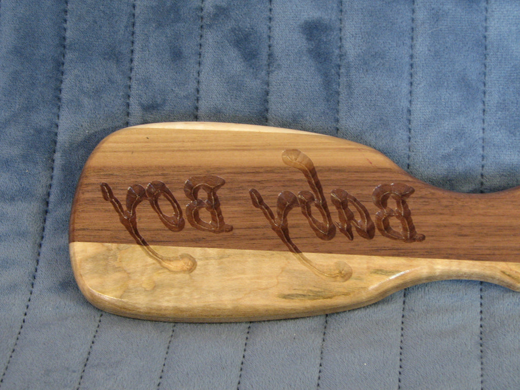 Bruiser Paddle - Black Walnut and Maple (Baby Boy imprint)